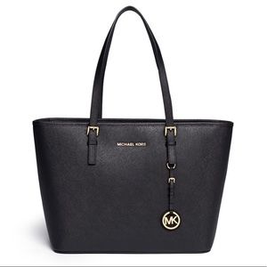 MICHAEL KORS JET SET TRAVEL SAFFIANO LEATHER TOTE